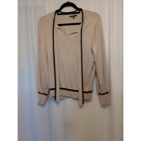 Adrianna Pappell XL Tan front tie lightweight sweater top 75% viscose - Picture 2 of 9